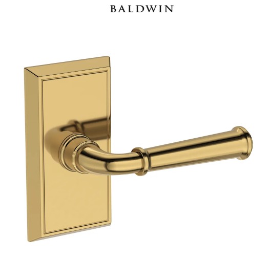 Baldwin Dunsmoor Lever Chamfered 5 Rose Passage Polished Brass